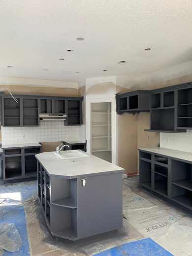 Cabinet refinishing painting project